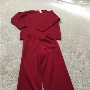 Rodier Sweater & Pants Combo Medium Red